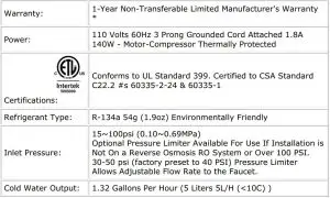 FIG 8 SPECIFICATIONS