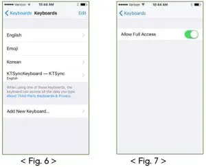 FIG 7 Using KTSync Keyboard iOS
