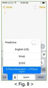 FIG 8 Using KTSync Keyboard iOS