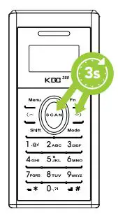 KOAMTAC KDC350 2D Wireless Barcode Scanner User Guide - Powering On Off