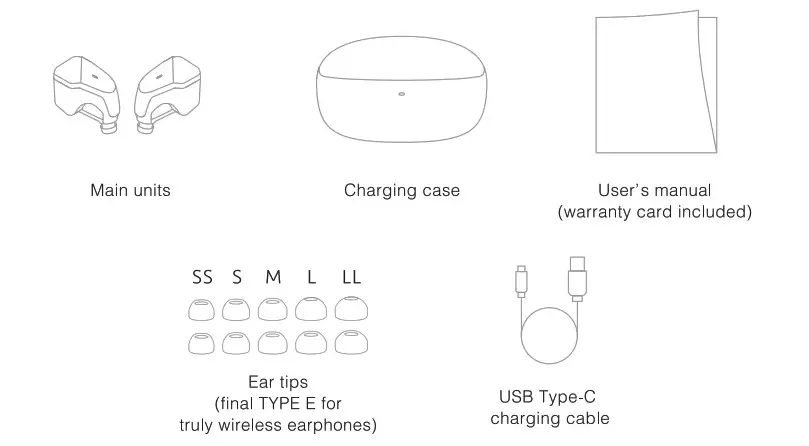 final FI-ZE3DPLTW Bluetooth Earphone - Package Contents