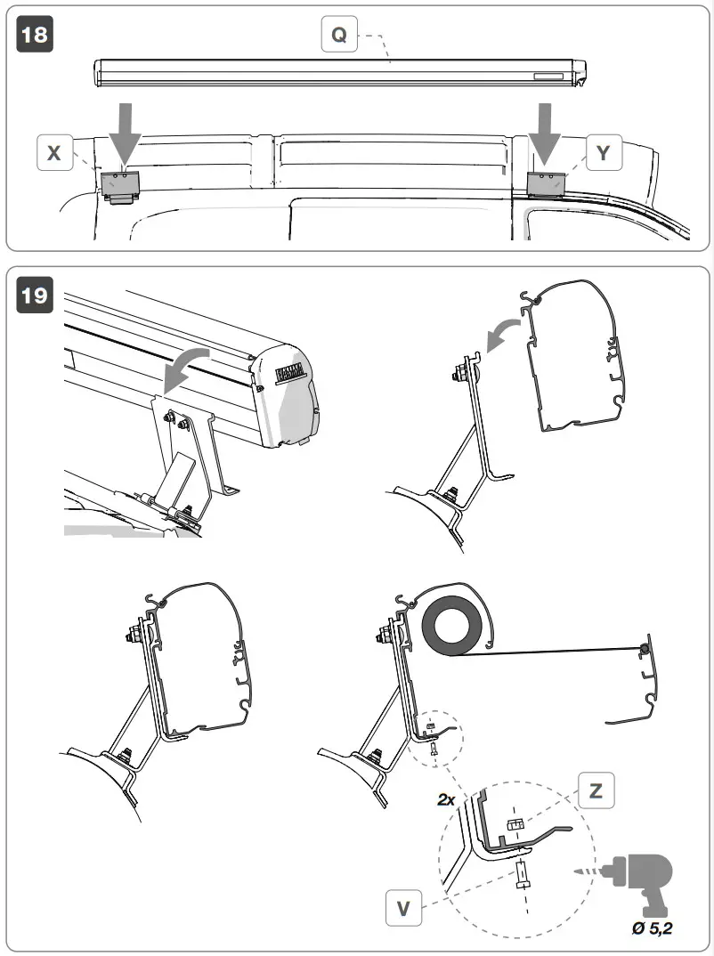FIAMMA F45s 260 Awning for VW Ts5 and T6 with Deep Black Case - fig 10