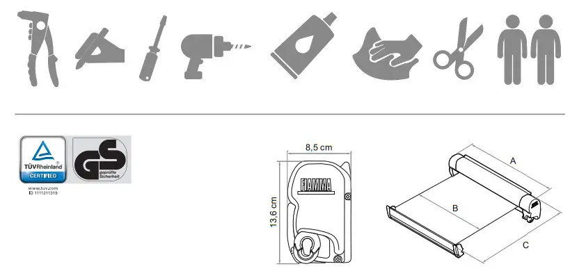 FIAMMA F45s 260 Awning for VW Ts5 and T6 with Deep Black Case - fig 2