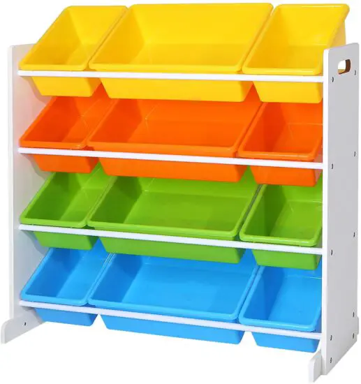 HumbleCrew W070526 Ladder Toy Organizer with 12 Storage Bins