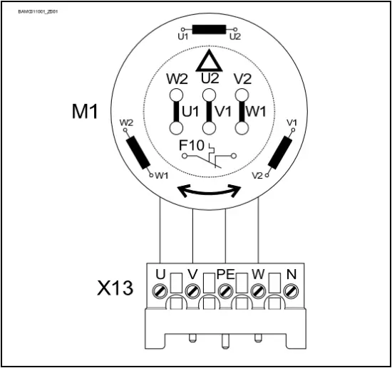 GFA SI 25.15-3000 - Alternative motor connection
