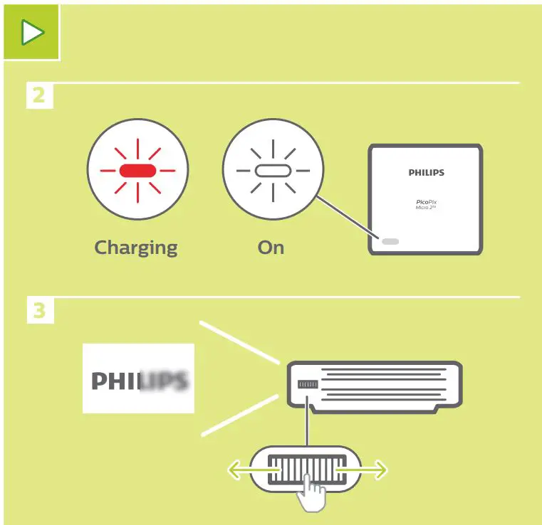 Philips PPX360 PicoPix Micro 2TV Portable projector User Guide - How to use 2,3
