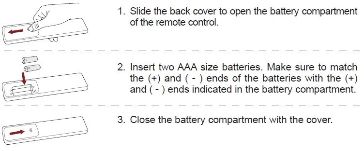 Installing Batteries in the Remote Control