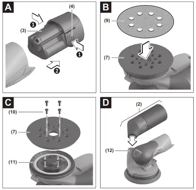BOSCH GEX 12V 125 Professional Cordless Random Orbit Sander - overview 2