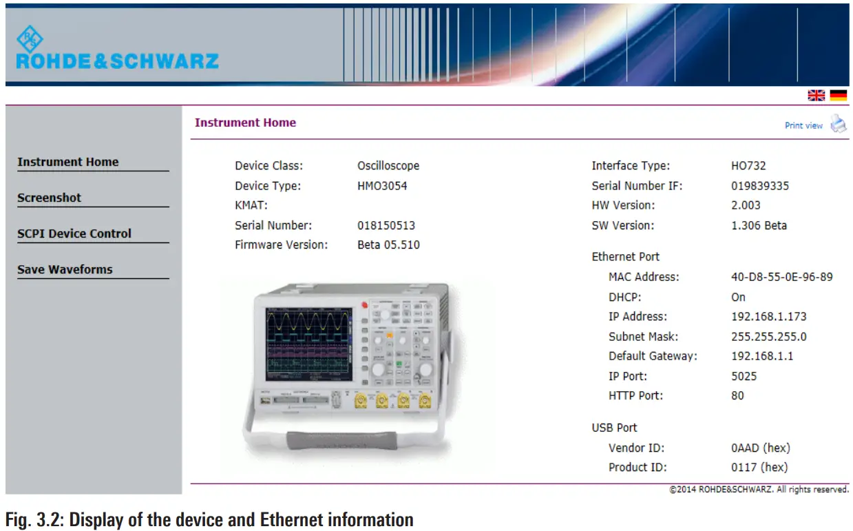 ROHDE SCHWARZ HO732 Dual Interface Ethernet - fig 10
