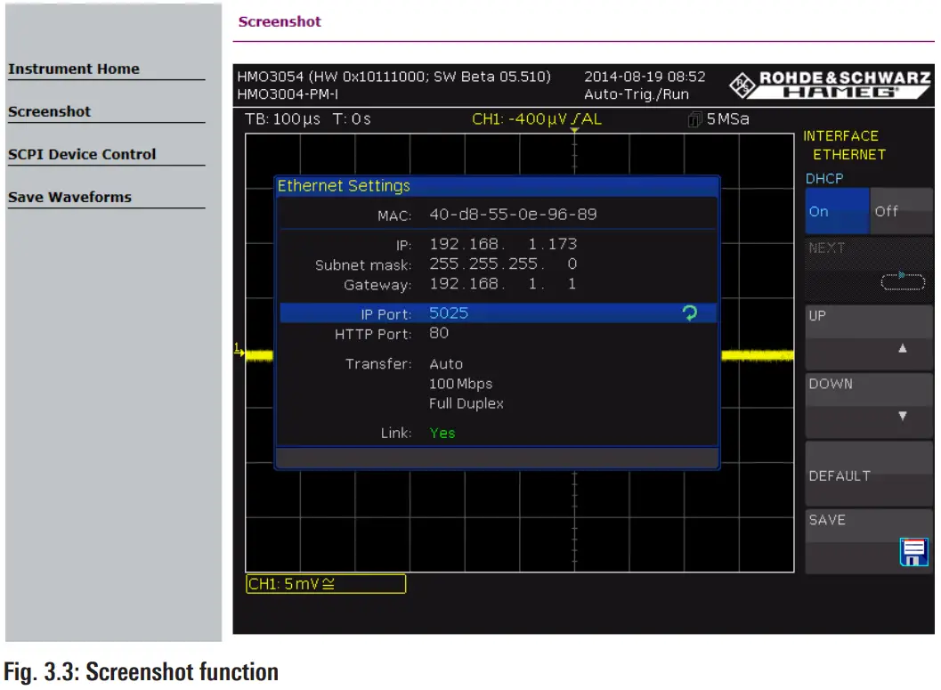 ROHDE SCHWARZ HO732 Dual Interface Ethernet - fig 11