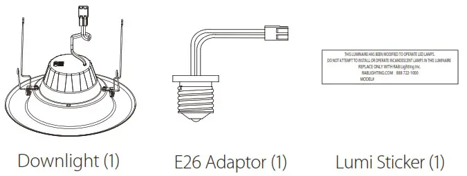 RAB R6R89FA120WS 6 Inch 8 Watt LED Retrofit Downlight - WHATS IN THE BOX