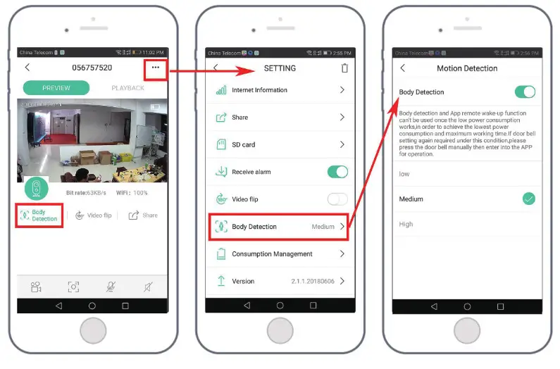 SDETER Smart IP Camera with Battery- Adjust the PIR Detecting Distance