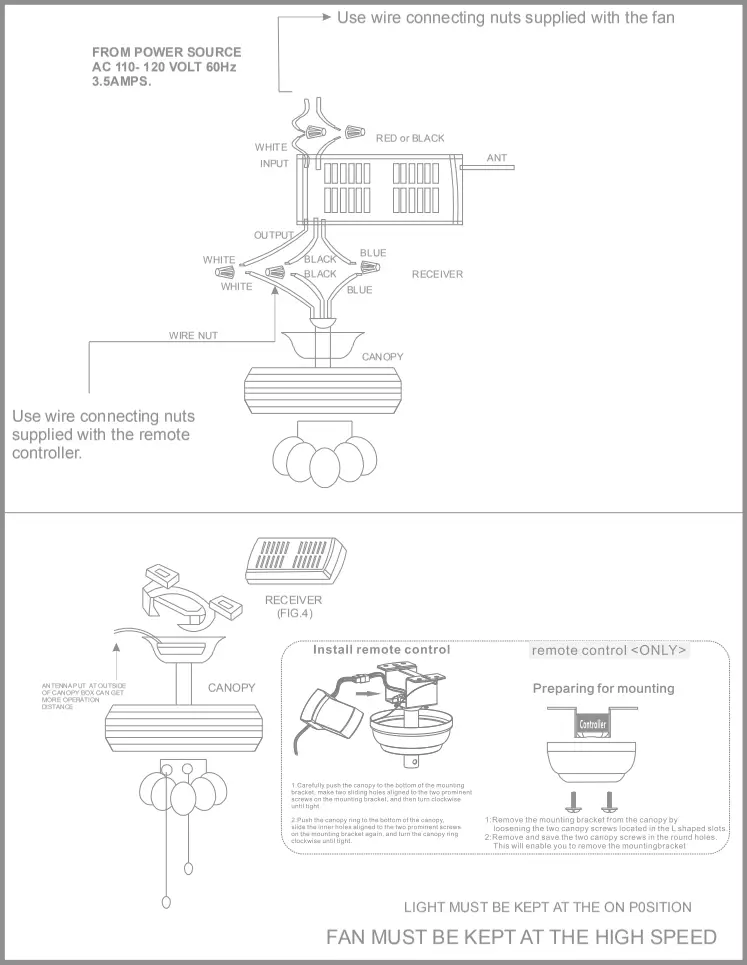 Parrot Uncle F3520110V Ceiling Fan - fig6