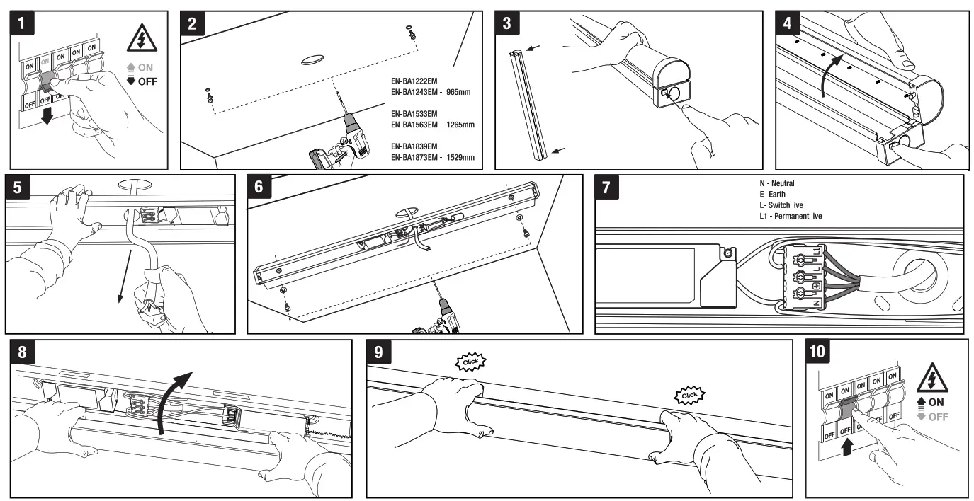 AURORA EN BA1873EM LED Emergency Batten 73W