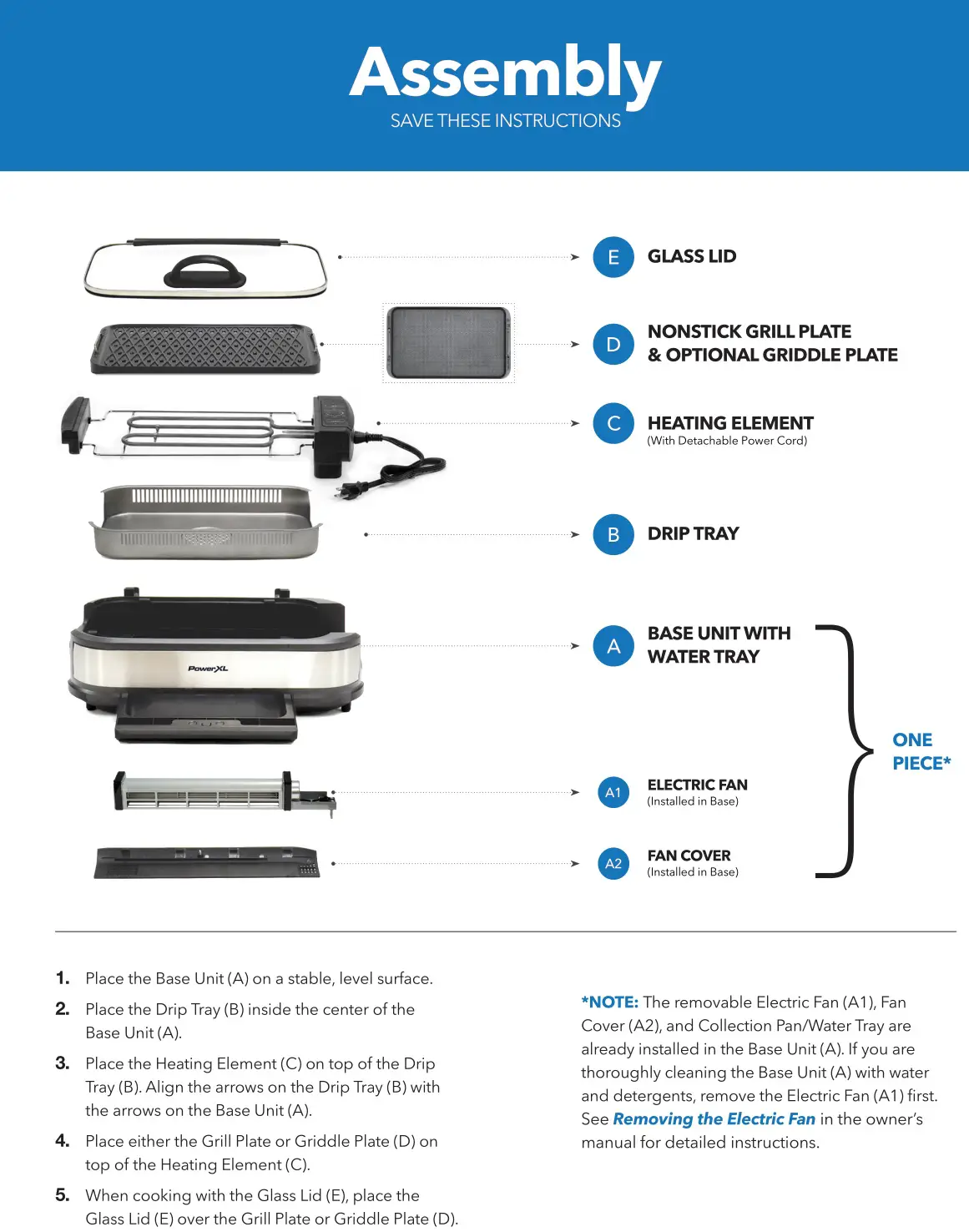PowerXL Smokeless Grill Plus - Assembly