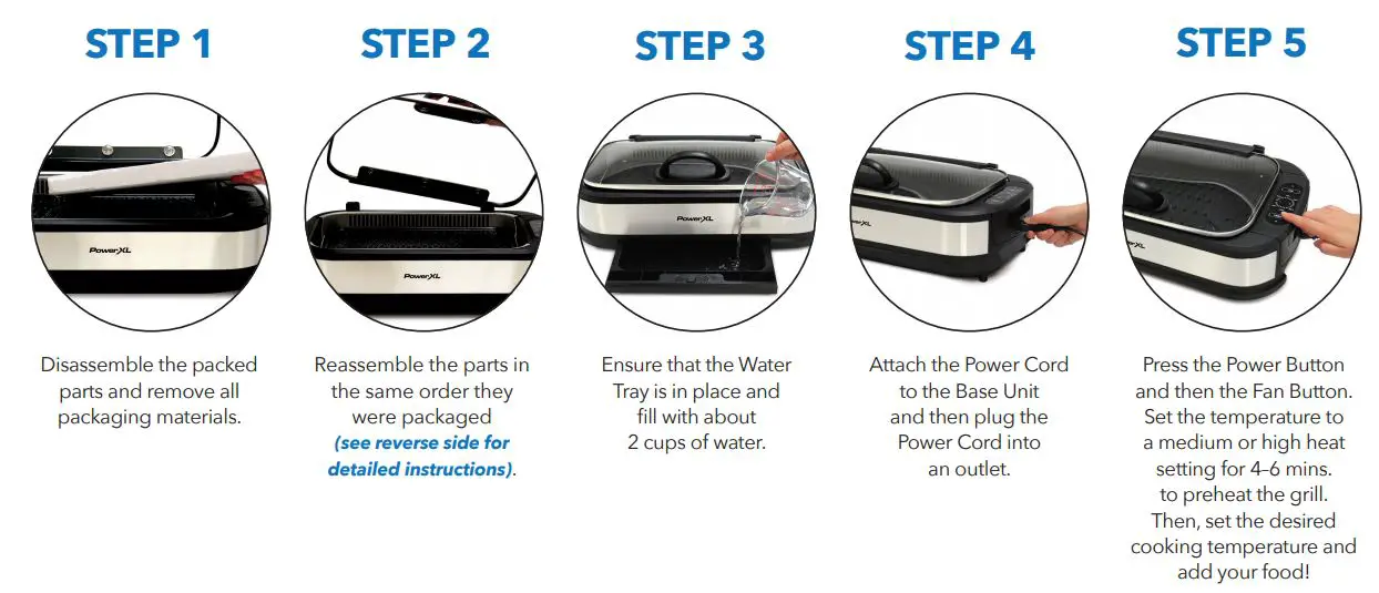 PowerXL Smokeless Grill Plus - instructions