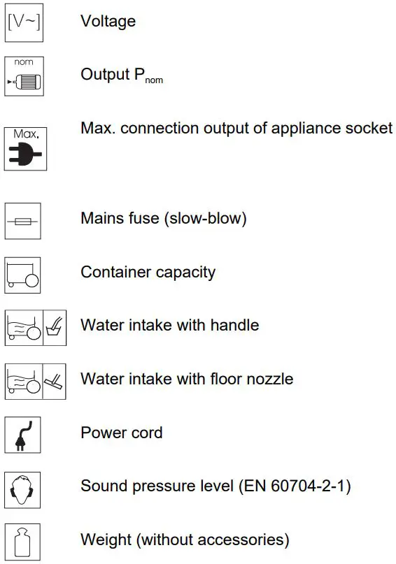 KARCHER WD 3 Series Premium Wet Dry Vacuum Cleaner User Guide - Technical specifications