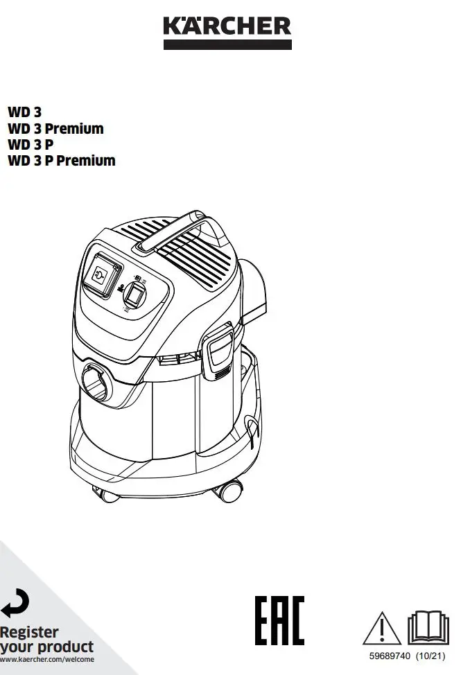 KARCHER WD 3 Series Premium Wet Dry Vacuum Cleaner User Guide
