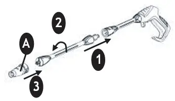 Costway EP24606US High-Pressure Washer - Mounting of lance and nozzle