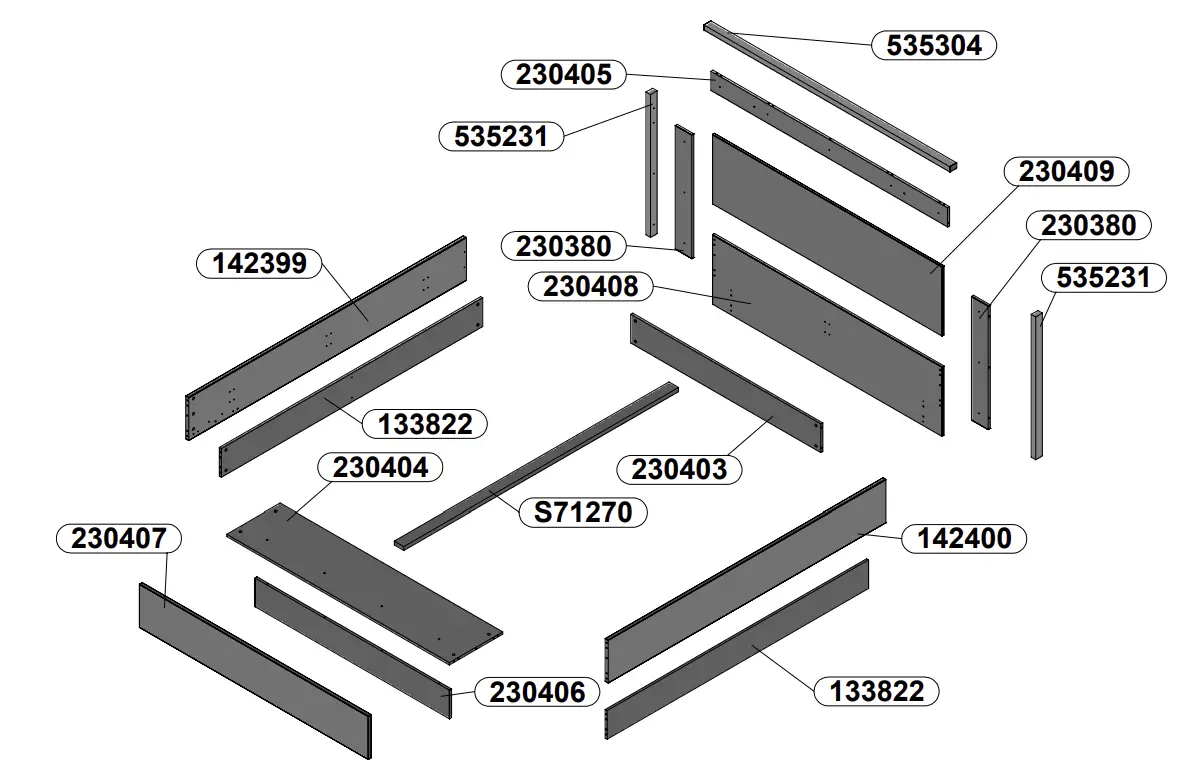 Trondheim Pat 160 TDHL1162 Bed Exploded View