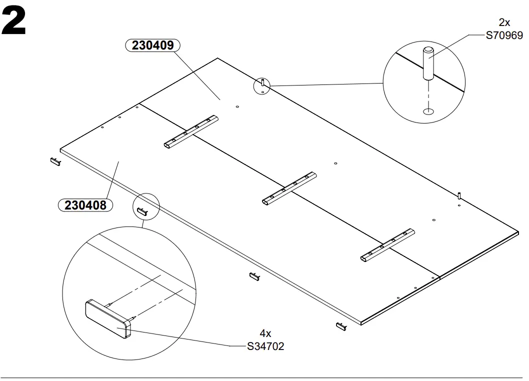 Trondheim Pat 160 TDHL1162 Bed Assembly Instructions illustration