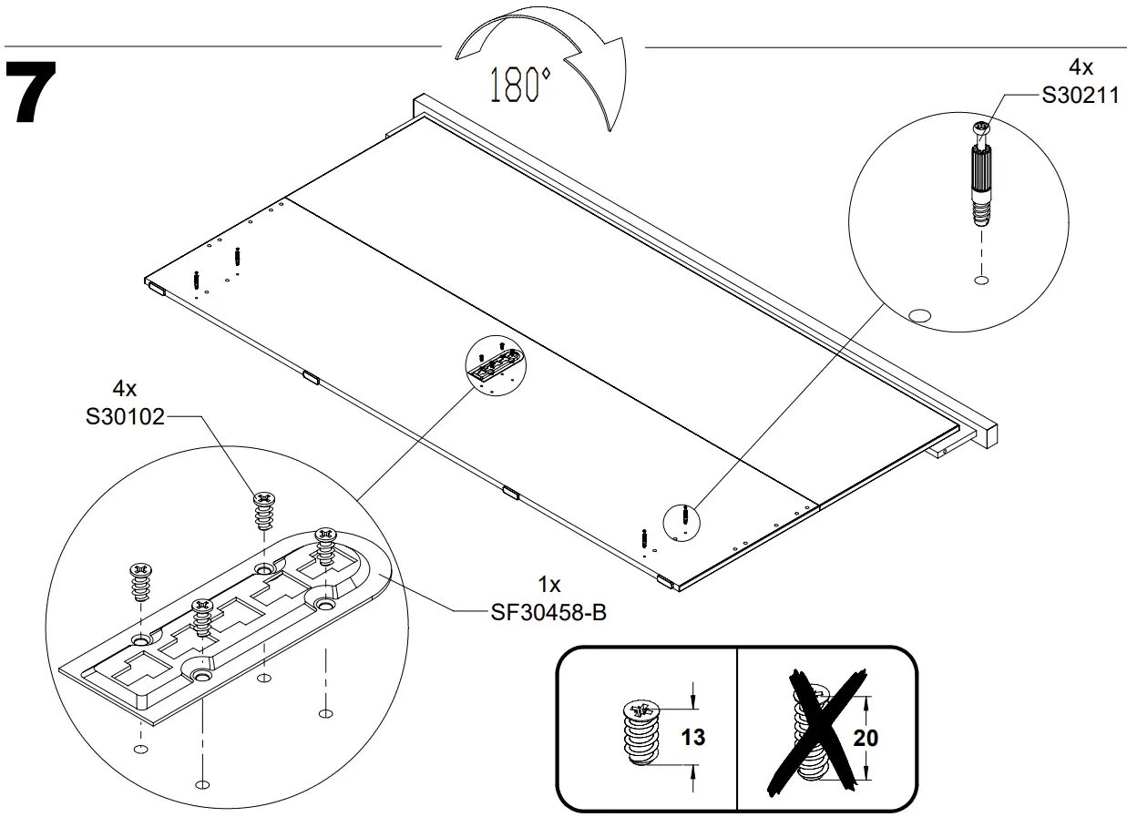 Trondheim Pat 160 TDHL1162 Bed Assembly Instructions illustration
