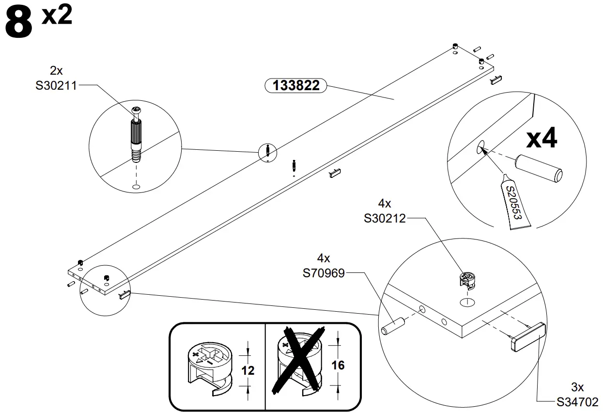 Trondheim Pat 160 TDHL1162 Bed Assembly Instructions illustration