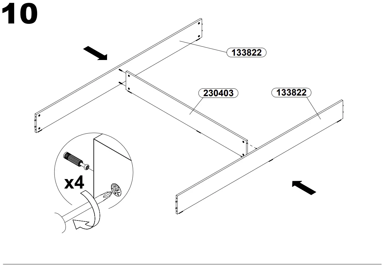 Trondheim Pat 160 TDHL1162 Bed Assembly Instructions illustration