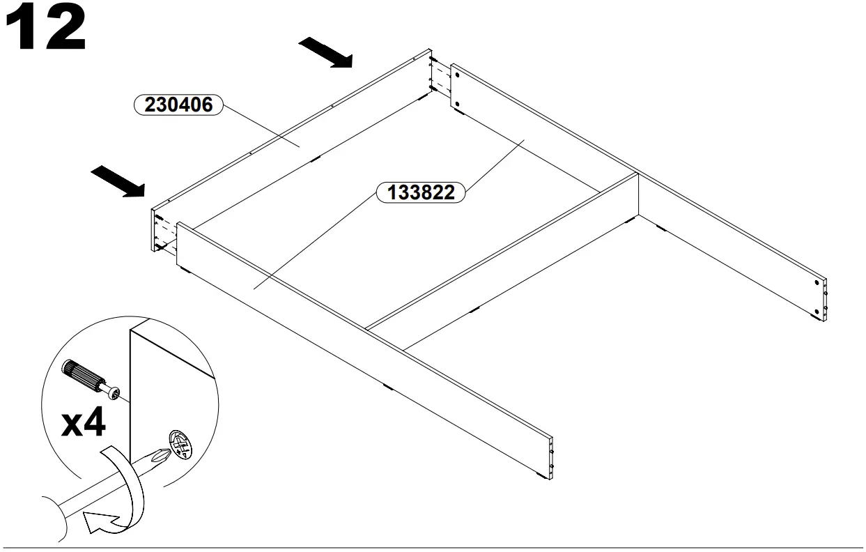Trondheim Pat 160 TDHL1162 Bed Assembly Instructions illustration
