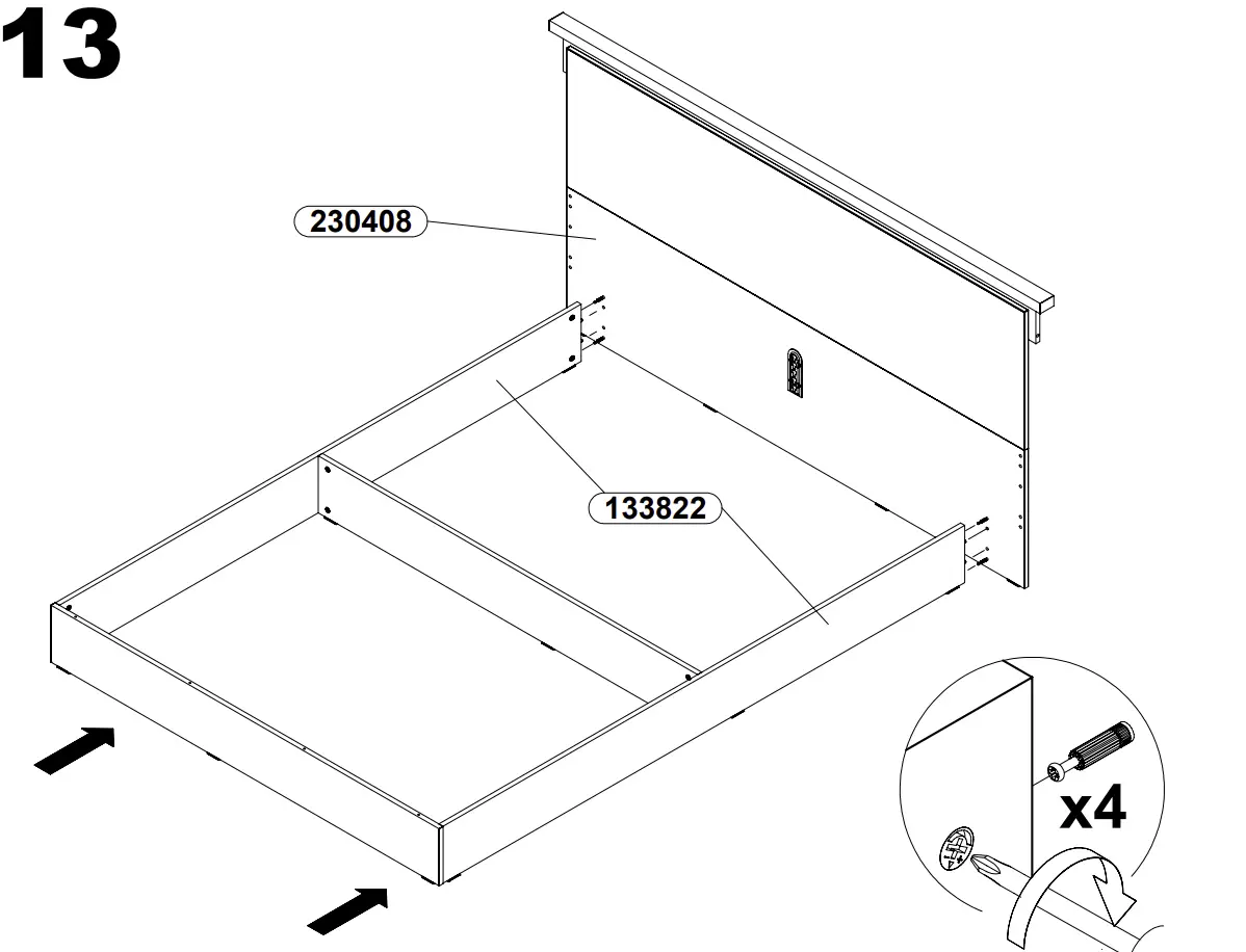 Trondheim Pat 160 TDHL1162 Bed Assembly Instructions illustration