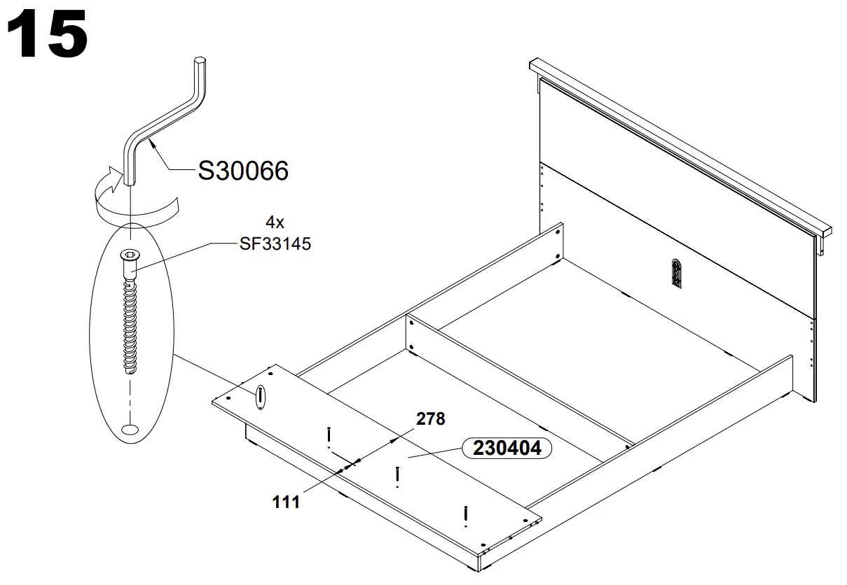 Trondheim Pat 160 TDHL1162 Bed Assembly Instructions illustration