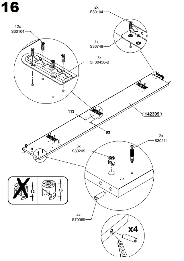 Trondheim Pat 160 TDHL1162 Bed Assembly Instructions illustration