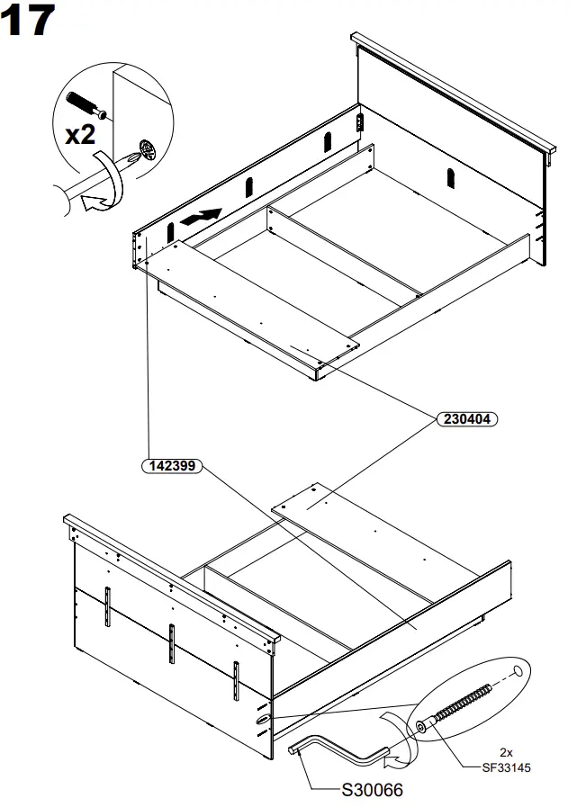 Trondheim Pat 160 TDHL1162 Bed Assembly Instructions illustration