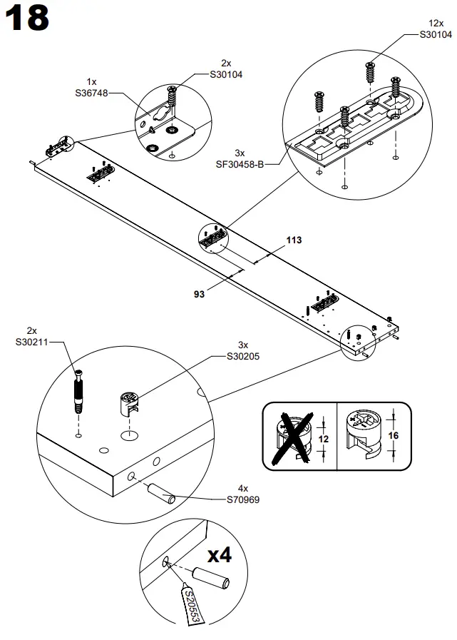 Trondheim Pat 160 TDHL1162 Bed Assembly Instructions illustration
