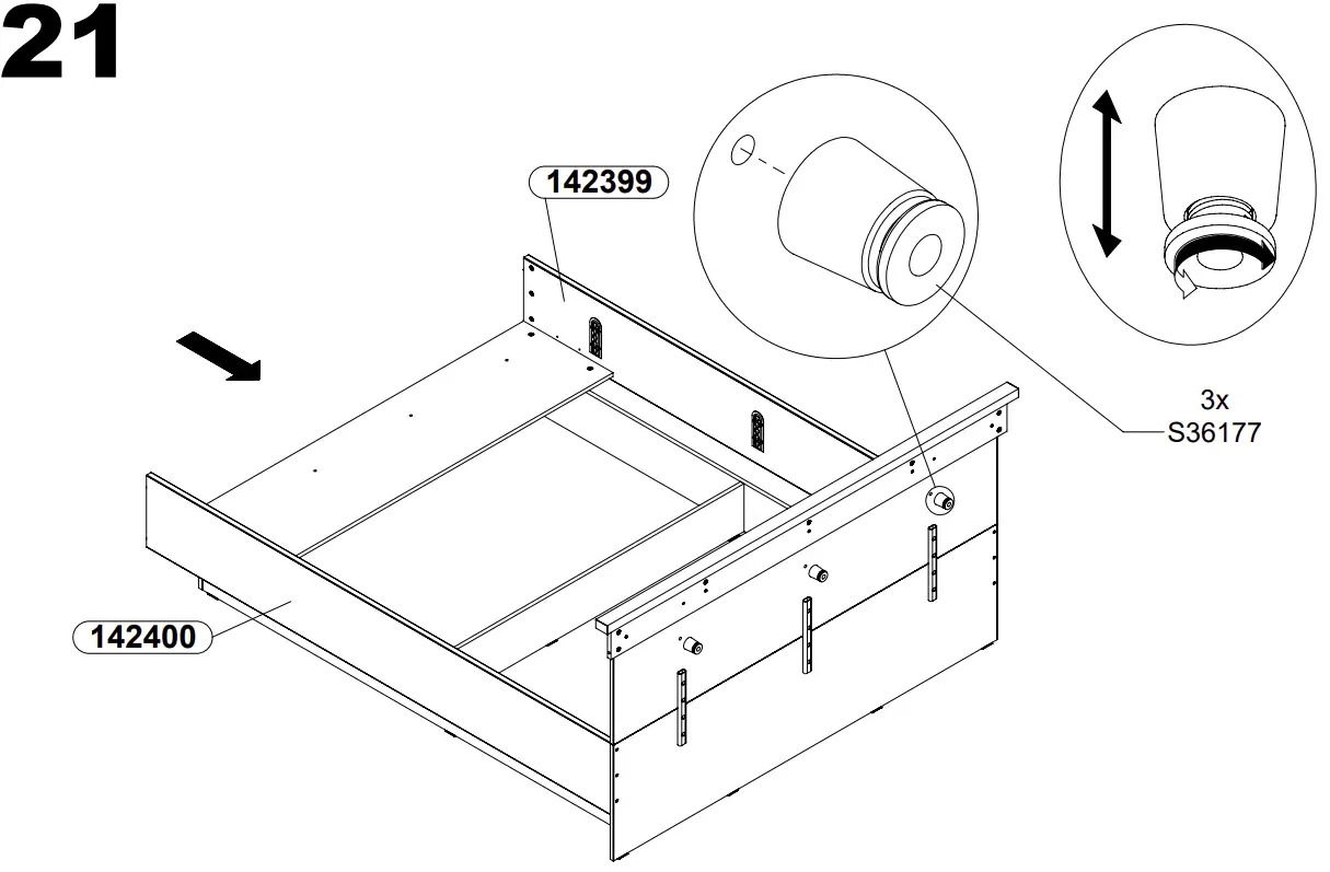 Trondheim Pat 160 TDHL1162 Bed Assembly Instructions illustration