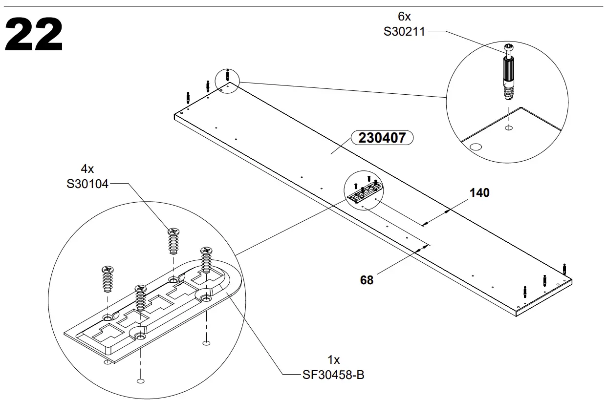Trondheim Pat 160 TDHL1162 Bed Assembly Instructions illustration