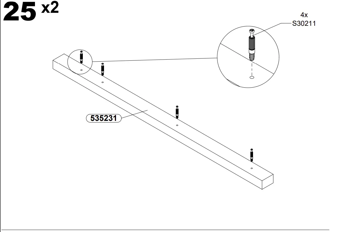 Trondheim Pat 160 TDHL1162 Bed Assembly Instructions illustration
