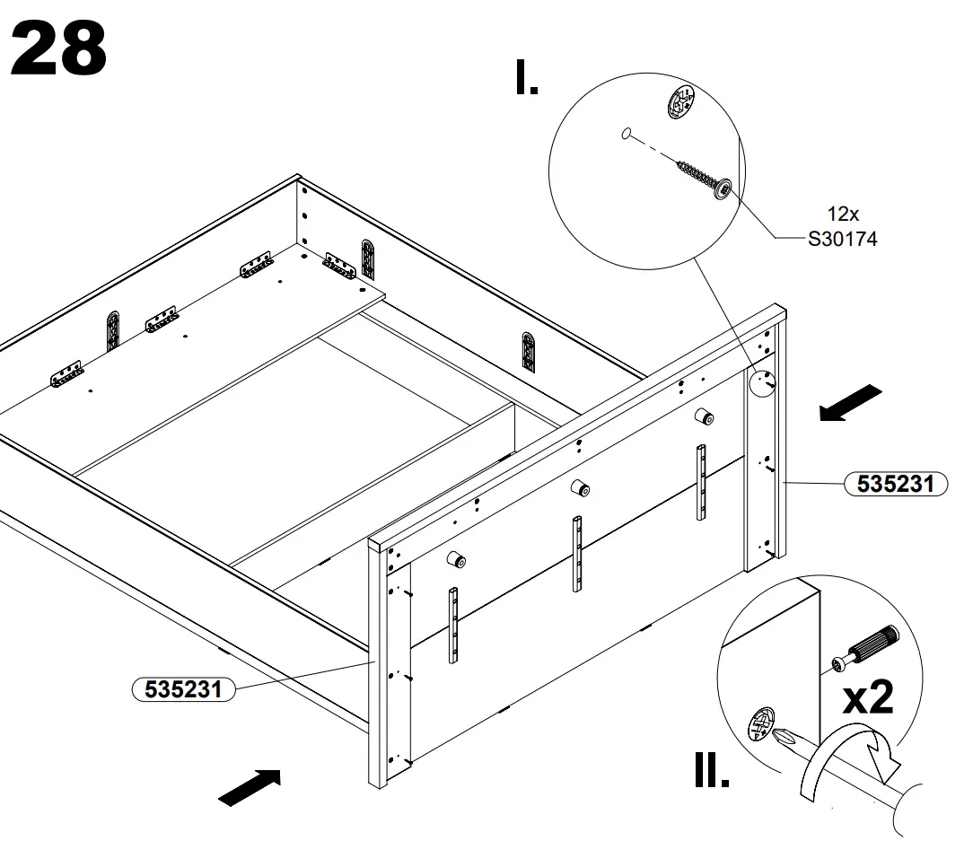 Trondheim Pat 160 TDHL1162 Bed Assembly Instructions illustration