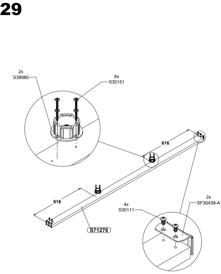 Trondheim Pat 160 TDHL1162 Bed Assembly Instructions illustration