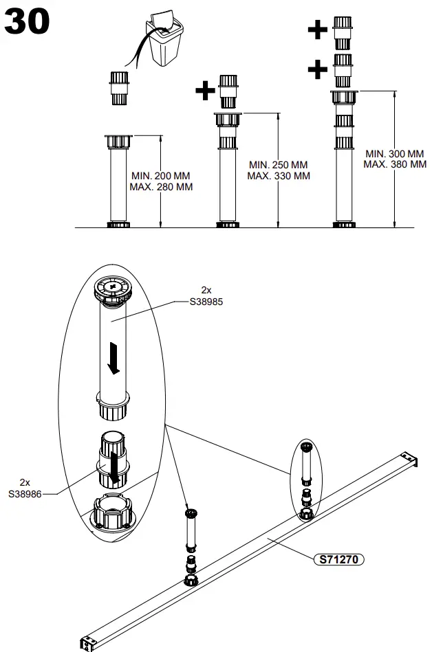 Trondheim Pat 160 TDHL1162 Bed Assembly Instructions illustration