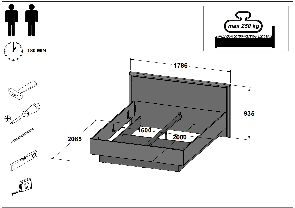 Pat 160 TDHL1162 Bed Dimensions