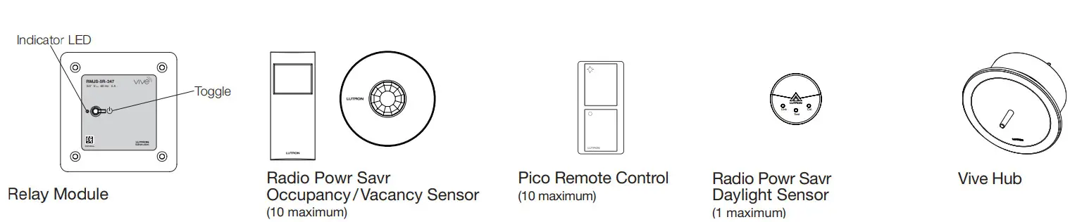 Vive RMJS-5R-347 PowPak 347 V~ Relay Module - Components