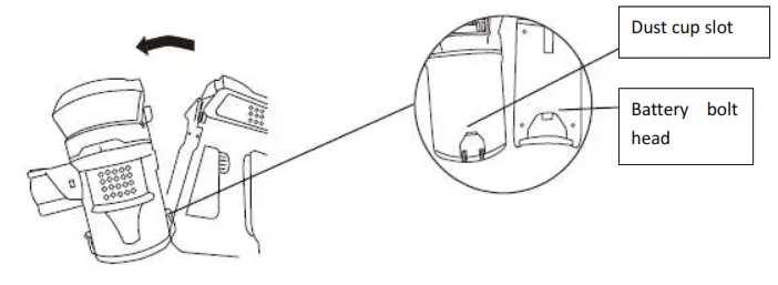 H Koenig UP680 Wireless Handheld Vacuum Cleaner - cup slot