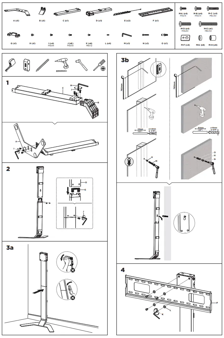 Kimex 030 1564 Ultra Slim Floor Stand-fig1