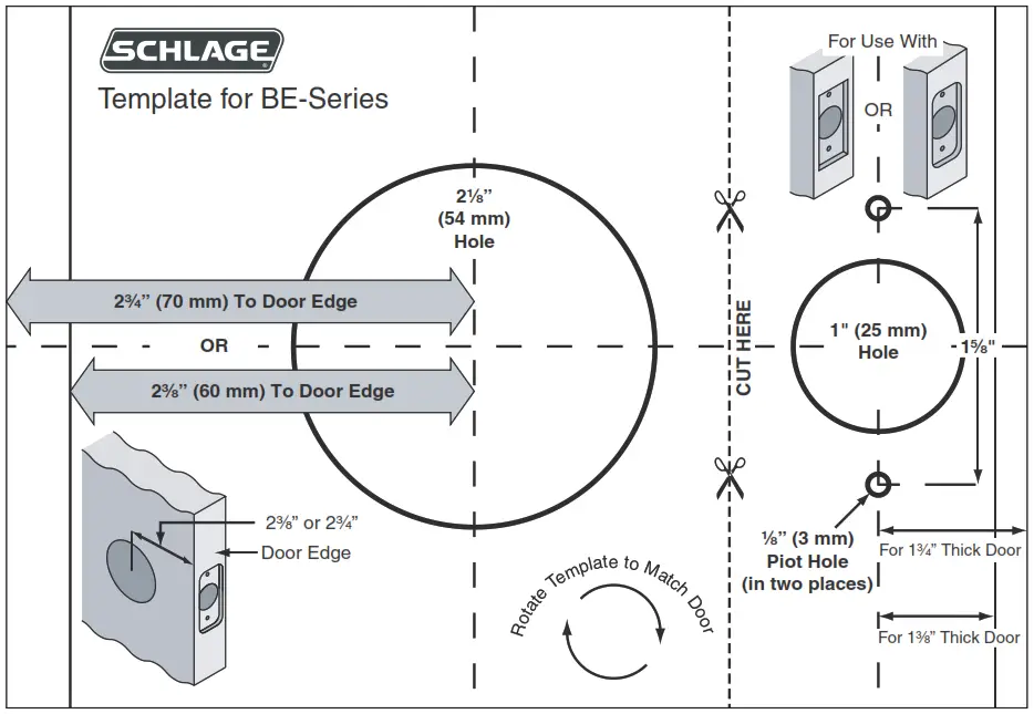 Schlage BE367 - BE367F - Template Is Included In Box