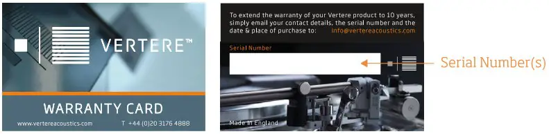 VERTERE Audio Super Groove Precision Tonearm - Guarantee