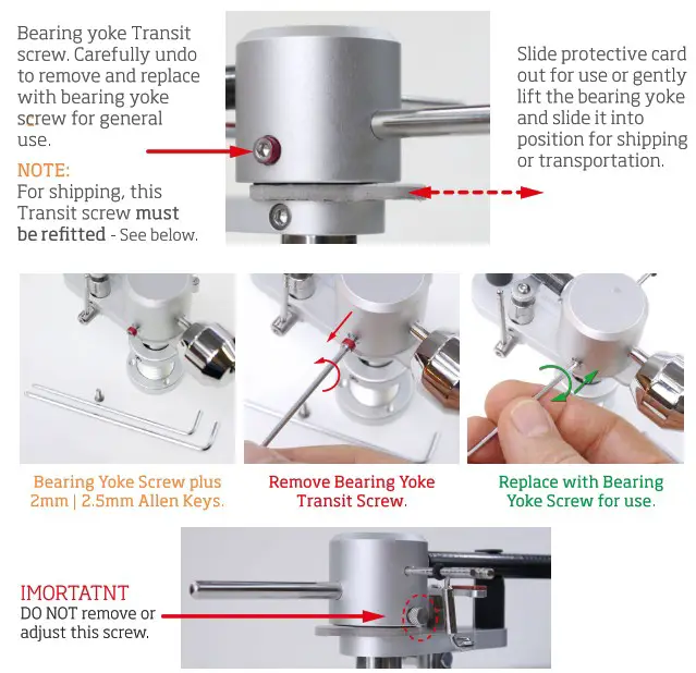 VERTERE Audio Super Groove Precision Tonearm - Tri Pivot Bearing Transit Protection