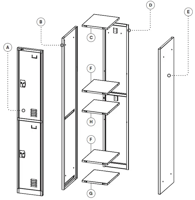 ADIR Corp ADI629-202 Double Tier Locker - PARTS Included