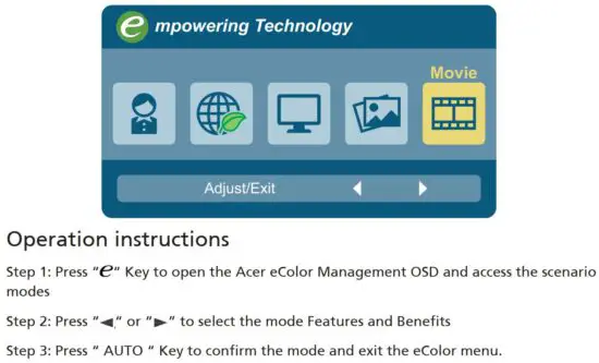 FIG 15 Acer eColor Management