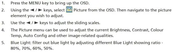 FIG 17 Adjusting the picture quality